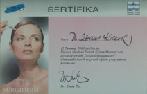 Dr. Zeynep Kirker Medical Esthetic Policlinic Filling Application Certificates